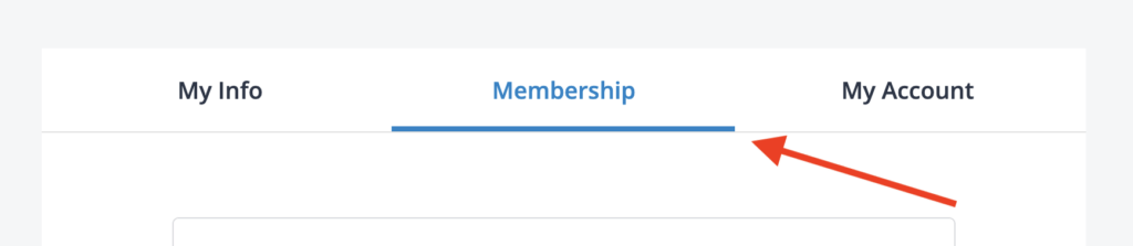 A screenshot of a menu in the IRE member dashboard with "Membership" selected.